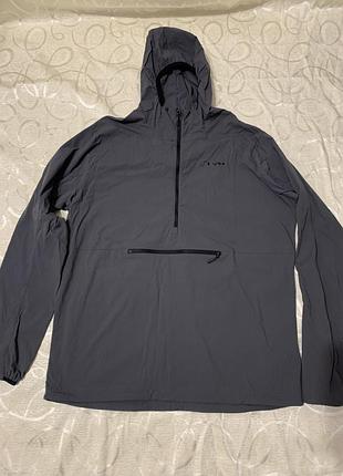 Ультралегка чоловіча куртка-вітровка (анорак). berghaus men's theran half zip hooded jacket у сірому кольорі.