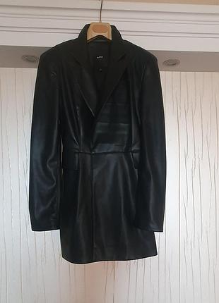 Женский пиджак жакет куртка khy из экокожи р.xs-s