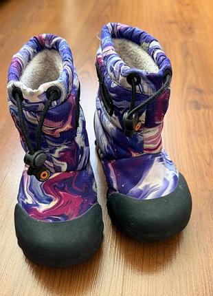 Чоботи для дівчинки bogs kids b-moc snow purple, 25 р.