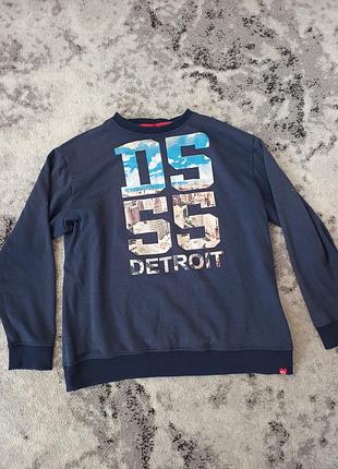 Світшот  темно-синій з принтом detroit