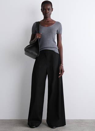 Штани жіночі cos relaxed wool-blend wide-leg pants / 34
