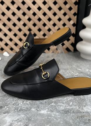 Gucci princetown horsebit slipper mule женские мюли шлепанцы кожа оригинал 38.5 eur