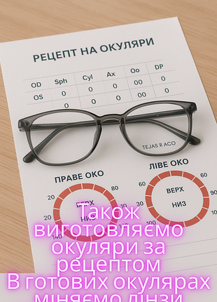 Глазки стекло для зрения и чтения | очки для чокнутия | хамелеон | зюм |💡фотохром класика без зайвого💡| от +/-0 до 20 | модель:0028 4