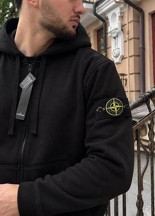 Чоловіче худі stone island чорне 2