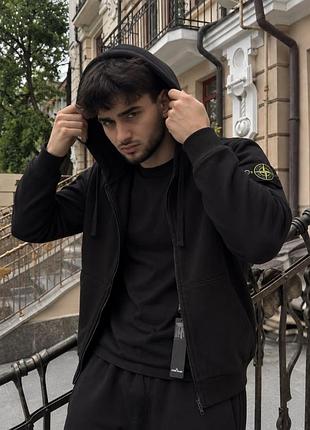Чоловіче худі stone island чорне