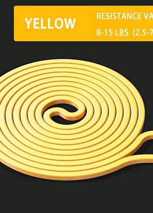 Резинка для фитнеса петля желтая 2.5–7 кг (5-15 lbs), эспандер ленточный для фитнеса и растяжки