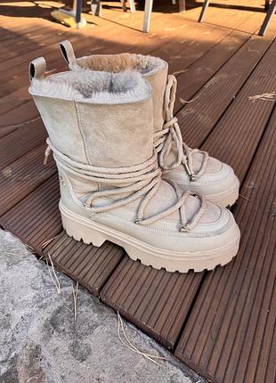 Зимові замшеві снігоходи tommy hilfiger real shearling snowboot (оригінал)