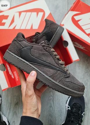 Nike air jordan 1 retro low og sp travis scott velvet brown