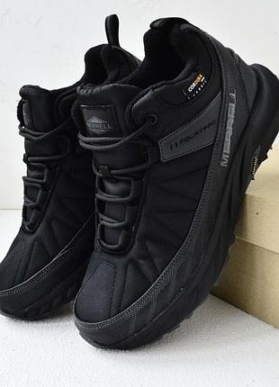Утеплені зимові чоловічі кросівки merrell winter termo black чорного кольору термо