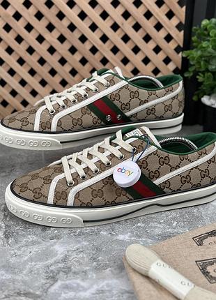 Gucci tennis 1977 gg low top sneakers чоловічі кросіки кеди оригінал 44.5 eur