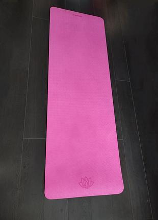 Коврик для йоги и фитнеса tpe 10 мм, 183×63 см, розовый