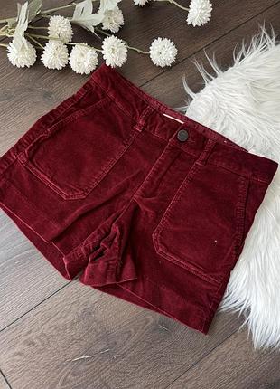 Бордові вишневі вельветові шорти зара  zara girls для дівчат и 8 років 128 см осінь зима весна літо демісезон
