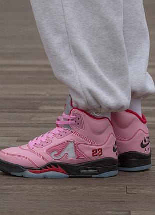 😍 жіночі кросівки air jordan 5 retro awake ny ‘boro - arctic pink’
