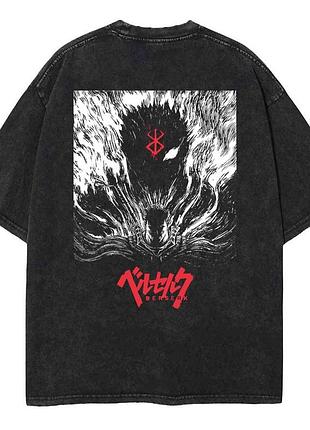 Оверсайз футболка берсерк гатс berserk аніме варена бавовна, y2k, харадзюку, гранж, стрітвеар