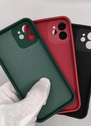 Комплект 2в1 для iphone 12: силіконовий чохол liquid silicone + захисне скло в боксі для авто-поклейки без пилу