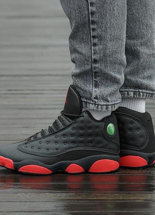 Мужские кроссовки air jordan retro 13 black red