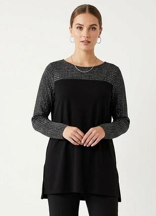 Нарядная черная туника-блуза marks &amp; spencer с люрексом (балта / плюс сайз) plus size