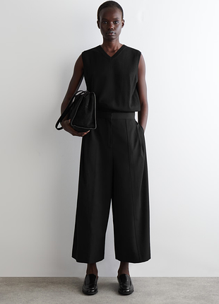 Брюки кюлоты женские cos pleated merino wool blend culottes / 38