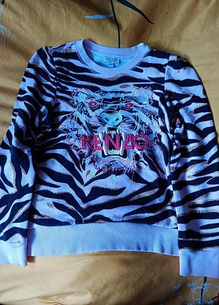 Оригінальний світшот kenzo kids рожевий з тигром (розмір 10а / 140 см)