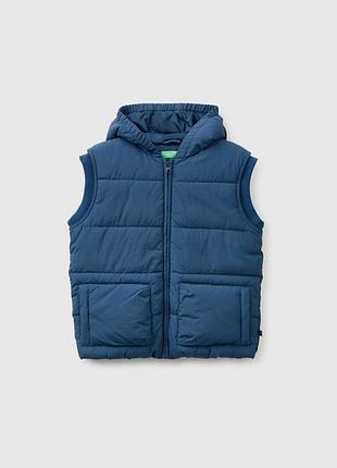 Дитячий синій прямий жилет benetton