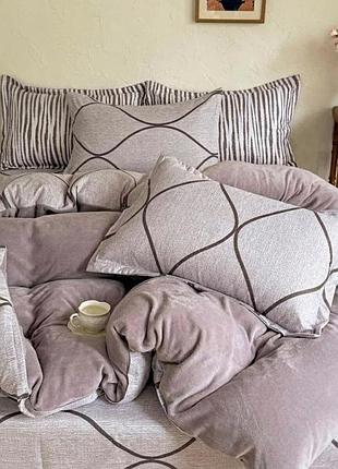 Постельное белье евро из велюра и фланели colorful home print 7 21810 200х230 см