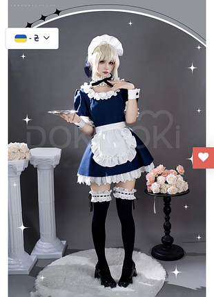 Косплей костюм покоївки сейбер fate stay night fate grand order