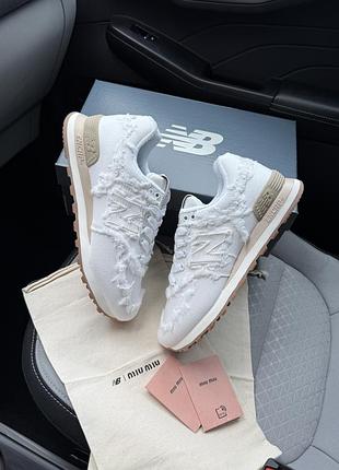 New balance 574 x miu miu denim white