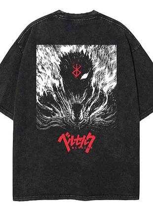 Оверсайз футболка берсерк гатс berserk аніме варена бавовна, y2k, харадзюку, гранж, стрітвеар