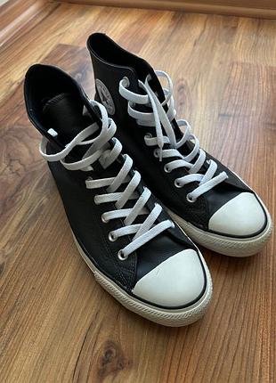 Кеди чоловічі converse чорні шкіряні, розмір 44, довжина устілки 28,5 см