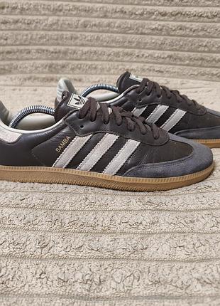 Оригінальні чоловічі шкіряні кросівки adidas samba