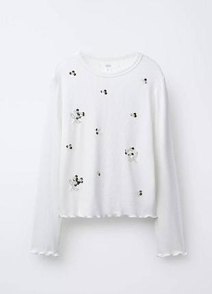 Кофта для дівчинки zara біла з вишивкою 13-14 років