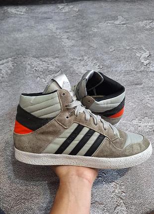 Кроссовки adidas neo post player high / высокие мужские замшевые кроссовки (y2k / sk8 / streetwear / chive)