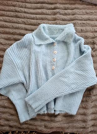 Светр жіночий topshop блакитний, по бірці розмір 12. підійде на 12, 14, 16