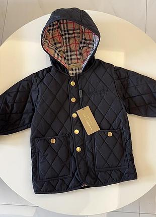 Куртка для дівчинки в стилі burberry демісезонна чорна 134 см