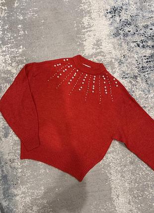 Джемпер, светр h&m xs червоний 5