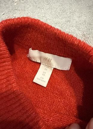 Джемпер, светр h&m xs червоний 6