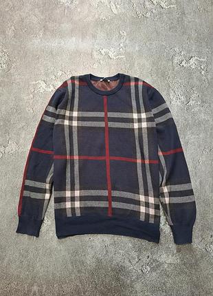 Свитер burberry brit petterned jumper / хлопковый джемпер в клетку (style burberry 320 / old money / casual)