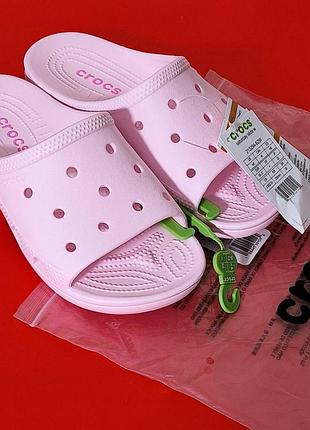Шльопанці жіночі crocs рожеві