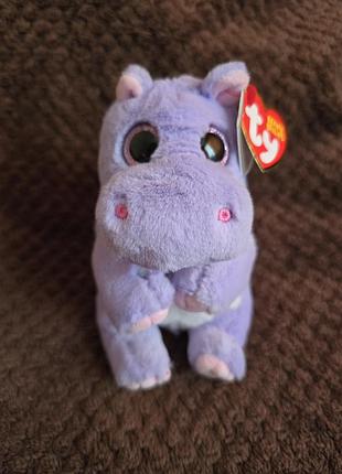 М'яка іграшка ty beanie babies henrietta бегемотик фіолетовий