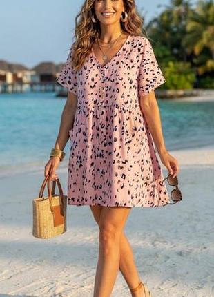 Віскозне рожеве плаття халат вільного крою батал yours (yours clothing)англія 20 р-р