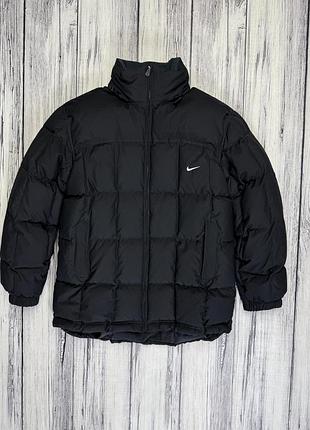 Nike пуховик оригинал чёрный m размер винтажный зимняя куртка мужская утеплённая ретро vintage