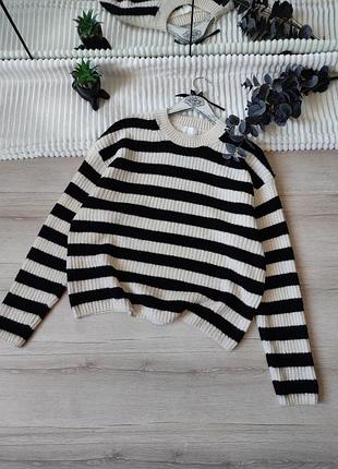 Светр оверсайз в смужку h&m p m