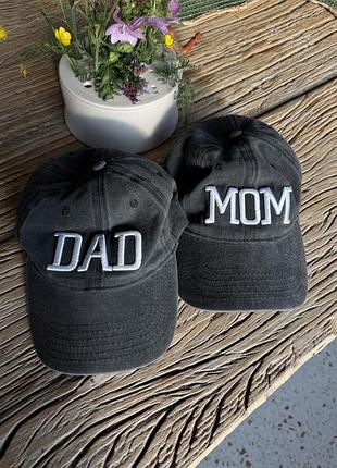 Парні бейсболки для чоловіків та жінок mom & dad, графітові, регульований розмір