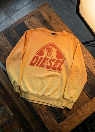 Світшот чоловічий diesel жовтий з принтом