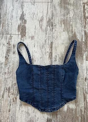 Жіночий корсет джинсовий синій zara