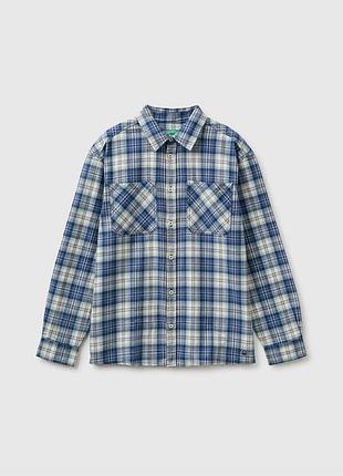 Дитяча синя пряма сорочка benetton