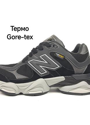 Чоловічі утепленні термо кросівки new balance 9060 cordura gore-tex grey black