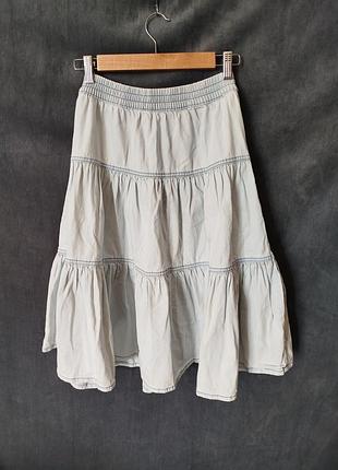 Zara.голубая джинсовая юбка. 2