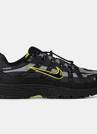 Кросівки nike p-6000 black white yellow | 40–45