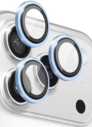Захисне скло blueo metal на камеру для apple iphone 18 pro / 18 pro max блакитний / sky blue